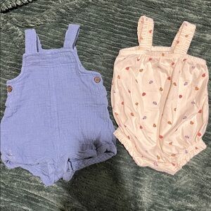 Blue and White Baby Rompers